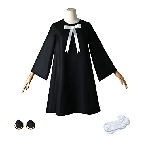 anya black dress OSIAS Spy Family Cosplay Outfit Anya Forger Costume Dress(XL), Anya Forger(black) flowing skirt with a FBads_0_HarvestRitesMixedUS Ruby's cowgirl chic in Color:Yellow/Yellow*