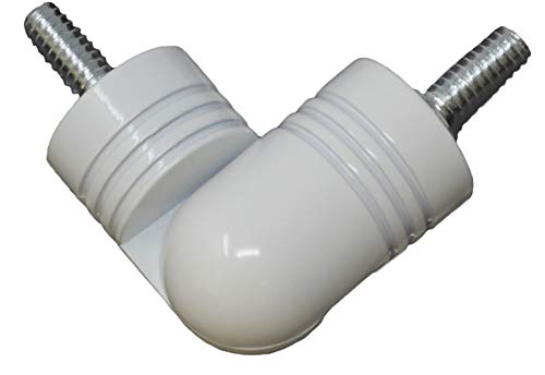 Urbanest 7/8 inch Adjustable Corner Curtain Rod Connector Hinged Elbow for Corner Window, Glossy White