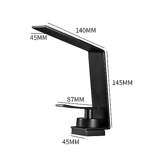 Robinet de lavabo noir en cuivre style cascade de luxe épuré