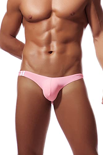 Maiclaice Men's Ice Silk Tiny Low Rise Soft Bikini Seamless Briefs Comfortable Underwear Red Large #TOP21