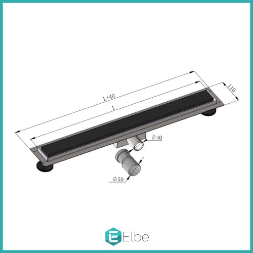 Canaleta de ducha de 100cm Elbe con piso lineal rectangular e inserto de drenaje 7