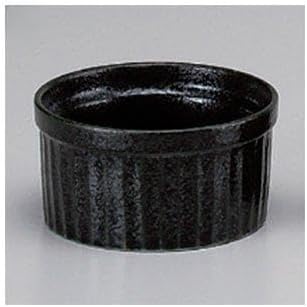 Set of 3 # Porcelain Souffle 8 Single Black 耀 [7.8 x 3.5 cm, 110cc] [洋食 Charger Restaurant Hotel Cafe Restaurant industrial]