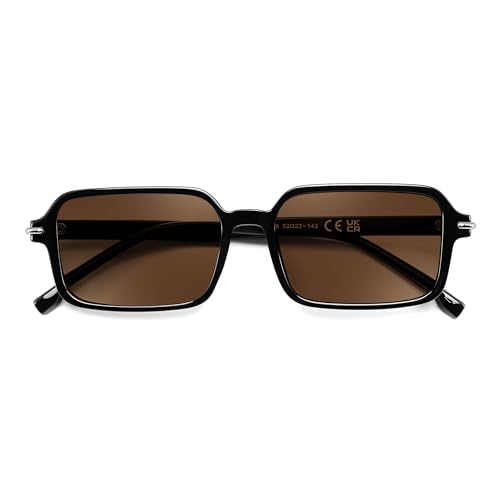 FEISEDY Trendy Rectangle Sunglasses for Womens Mens Retro Small Narrow Thin Slim Square Sun Glasses B9178