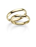 333 GELBGOLD Trauringe RJ 333 Gold Trauringe in Gelbgold Paarpreis inkl 1 Stein - poliert