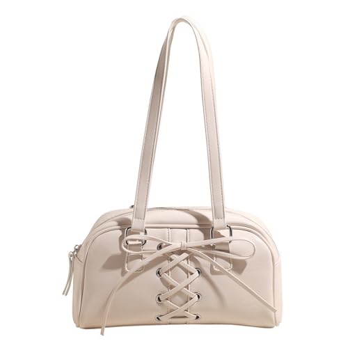 Coquette Leather Shoulder Purse Bow Tie Balletcore Boston Bag Handbag Women Trendy Purse 2025