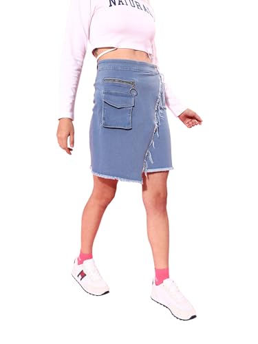 Image of Dolce Crudo Women's Flared High-Rise Stretchable Denim Maxi Skirt
