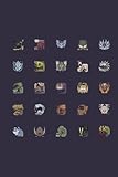 Monster Hunter World Tiled Icons: Minimalist Composition Book | 100 pages | 6' x 9' | Collage Lined Pages | Journal | Diary | For Students, Teens, and ... School, College, University, School Supplies