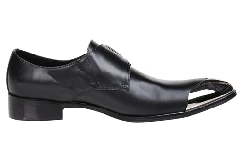 Santimon Loafers Men Smoking Slipper Leather Metal Tip Buckle Moccasin Mens Dress Shoes4