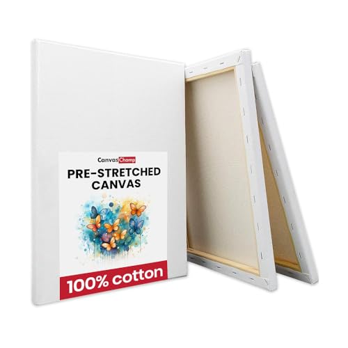 Image of Canvas Champ Pre Stretched Canvas for Painting 10 Oz - 100% Cotton, Pre-Primed Canvas with Wooden Frame (Pack of 1, 48 inch W x 48 inch H)
