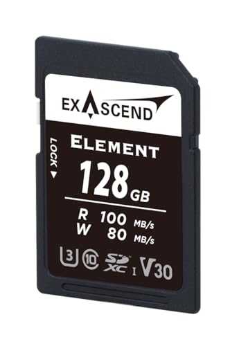 Exascend Element 128GB V30 SD Card Ultra-HD 4K Video High Speed Memory Card SDXC Memory Card Burst Shooting Mode 100 MB/s Read, 80 MB/s Write, UHS-I, Class 10, U3, V30 Camera SD Card - Image 2