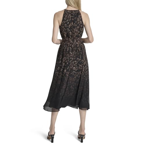 DKNY Women's Sleeveless Halter Midi Dress4