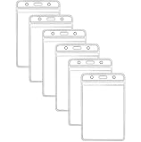 KINGSUM Vertical ID Badge Holders Sealable Waterproof Clear Plastic Holder, Fits RFID/Proximity/Badge Swipe Cards or Credit Card (6Pcs, Vertical)