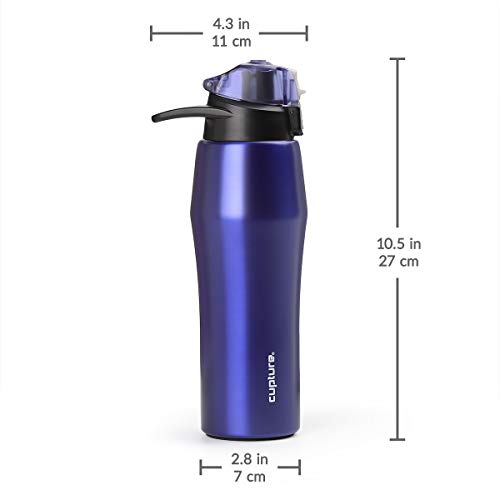 Cupture Action Water Bottle Flip Top With Handle - 22Oz Stainless Steel Vacuum-Insulated (Purple) #TOP6