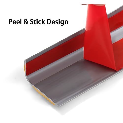 Trimold Vinyl Anti-Slip Stair Nosing, Self Adhesive Non-slip Staircase Step, Flexible Rubber Treads Edge Protector Molding Trim for Outdoor & Indoor Uses (5m, Gray)