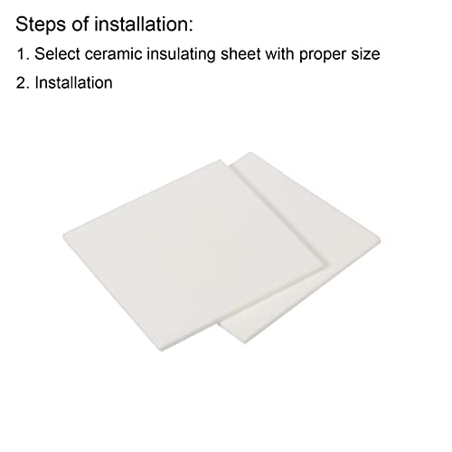 PATIKIL 2Stk Aluminiumoxid Keramik Blatt Viereckig Kühlkissen Isolierblatt Hohe Festigkeit für MOS Transistor 50x50x2mm(2x2x0.08)