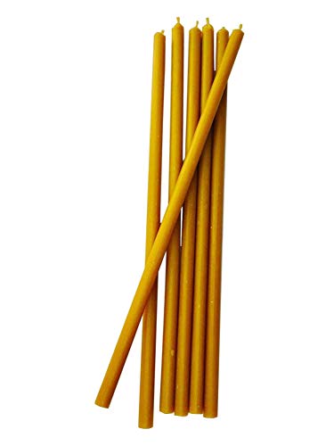 100 All Natural Décor 100% Pure Beeswax Taper Candles – Bulk, Tall (12 In), Unscented, Dripless, Smokeless, Slow Burning, Non Toxic, Honey Scent - For Home, Dinner, Cake, Church, Hanukkah, Christmas #TOP2