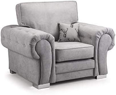 Honeypot - Sofa - Verona - Fullback - Corner Sofa - 3 Seater - 2 Seater - Footstool (Grey, 3 Seater)