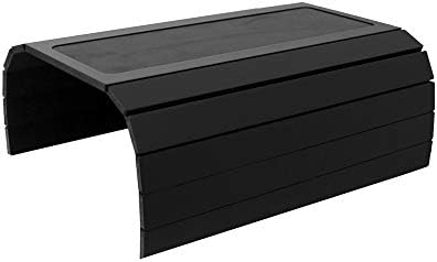 Sofa Couch Arm Tray Table with EVA Base. Weighted Sides. Fits Over Square Chair arms (Black)