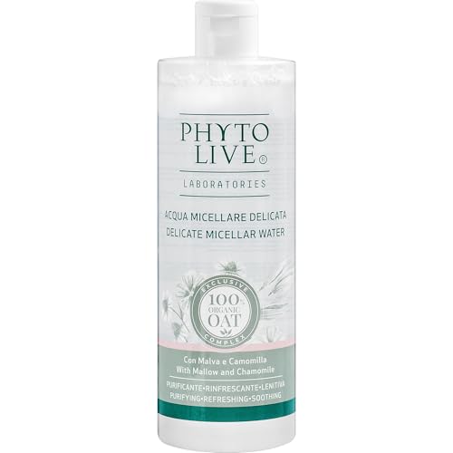 Phyto Live Acqua Micellare Delicata Detergente Viso Struccante con Avena Biologica, Malva e Camomilla 400 ml
