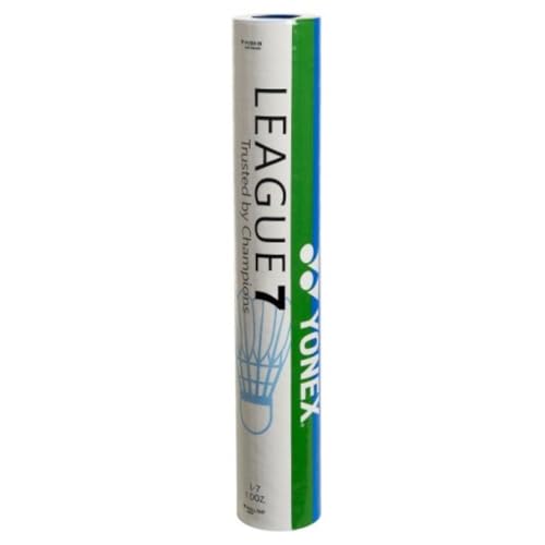 Yonex League 7 Feather Shuttlecocks (White, 1 Tube)