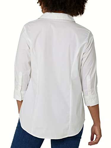 Riders by Lee Indigo womens Easy Care ¾ Sleeve Woven Shirt,Arctic White,X-Large2