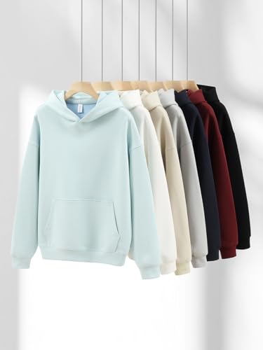 Oversized Mens Hoodies Fleece Solid Colours Winter Hoodie Heavyweight Fashion Hoodies for Men Women Couples Sweatshirts2