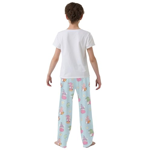 Gnome Easter Egg Floral Boys Long Pants Soft Trousers Elastic Waist Kids Lounge Bottoms with Pockets S-XL3