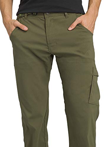 prAna Men's Standard Stretch Zion Pant, Cargo Green, 28W x 34L