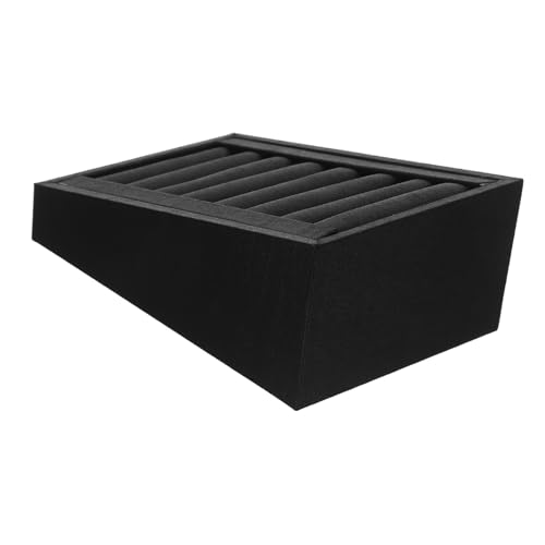 GLEAVI PU Organizer Vassoio Espositivo per PU con Scomparti Multipli Supporto per Gioielli da Esposizione con Fessure per Organizer Fiere e Negozi Colore Nero