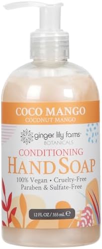 Amazon.com : Ginger Lily Farms Botanicals Conditioning Liquid Hand Soap, Coco Mango, 100% Vegan & Cruelty-Free, Coconut Mango Scent, 12 Fl Oz