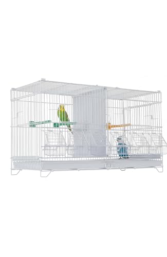 Garvee Bird Cage 23L Stackable Breeding Bird Cage Divided Breeder Cage w/Individual Removeble Tray Application for Conure Macaw Budgie Cockatiel Lovebirds Parakeet