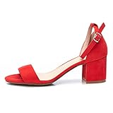 Suela antideslizante XTI 45626 Sandalia de Vestir de Mujer Rojo (Red), 38 EU (4.5 UK), talón