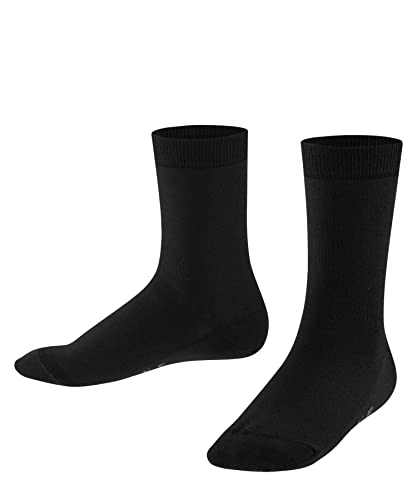 FALKE Cool 24/7 K SO algodón unicolor 1 par, Calcetines Unisex niños, Negro (Black 3000), 35/38 EU