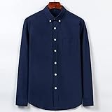 levee formhemdchen Kragen: Umlegekragen. CWENROU Herren-Langarmhemden, Modische Frühlings- Und Herbst-Herrenoberteile, Dunkelblaues Retro-Revers, Einreihig, Lässige Street-Business-Party-Formhemden,Marineblau,L