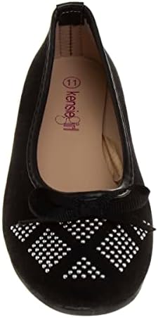 Kensie Girl Girls Round Toe Ballet Flat, Black, 3 Big Kid | Image 1