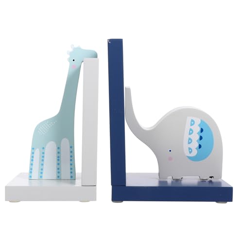 iplusmile 木製動物デザインのブックエンド 対 滑り止め付きで安定感 書斎やオフィス用のクリエイティブな棚整理用品