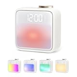 Vidafelic 目覚まし時計 光 子供 めざまし時計 ナイトライト 充電式 置き時計 シンプル 大音量アラーム スリープタイマー ベッドサイドランプ 誕生日ギフト クリスマスプレゼント 日本語説明書付き (ホワイト-NEW)