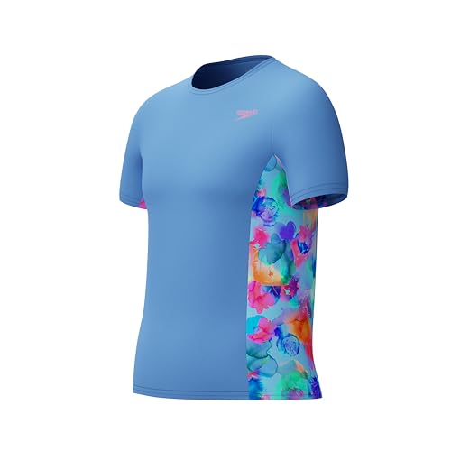 Speedo Girl's Uv Swim Shirt Short Sleeve Printed Rashguard - image 8