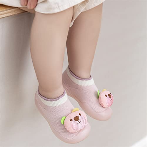 Baby Toddler Sock Toddler Kids Infant Newborn Baby Boys Girls Shoes First Walkers Cute Cartoon Animals Antislip Shoes (Pink, 6-12 Months)2