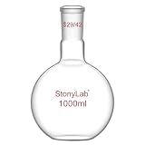 stonylab Ballon Monocol en Verre Borosilicaté 1000 ml à Fond Plat, Ballon de Chauffe avec ...