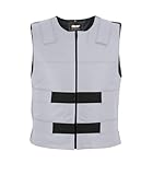 SKAF IMPEX Men Leather Vest Bulletproof Style SWAT Motorcycle Biker Vest Tactical Club Vest (US, Alpha, X-Large, Regular, Regular, White)