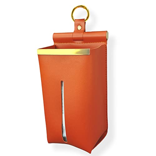 【インテリアコーディネーター監修】ティッシュケース ティッシュカバー ティッシュボックス SYALEO 吊り下げ 壁掛け ティッシュ (オレンジ)