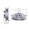 CHANCS Outer Diameter 40mm Single Groove Pulley 4mm Fixed Bore Pulley for Drilling Machine 6MM PU Round Belt