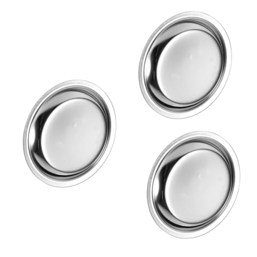 FELTECHELECTR 3pcs Stainless Steel Tea Bag Round Decorative Dish for Teacups Table Protector Lightweight Tea Bag Holder for Dining Tables
