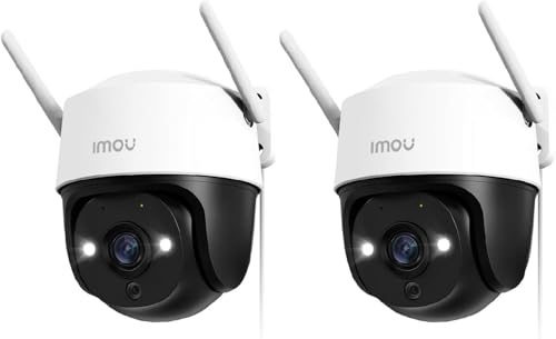 Imou Kit Telecamera Wi-Fi Esterno 5MP, Telecamera WiFi 360° 3K Visione Notturna a Colori, IP66, Tracciamento Intelligente, Rilevamento Umano con Faretto e Sirena, Audio Bidirezionale, 2,4Ghz Pack 2