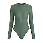 ZAFUL Women's Long Sleeve Rash Guard Swimsuit One Piece Zipper Surfing Bathing Suit