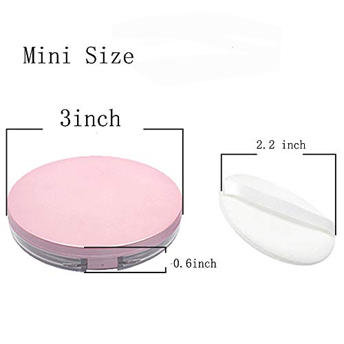 Plastic Loose Powder Compact Container With Velvet Powder Puff Mirror And Elasticated Net Sifter,Empty Reusable Powder Box, 5G Portable Diy Makeup Powder Case #TOP4