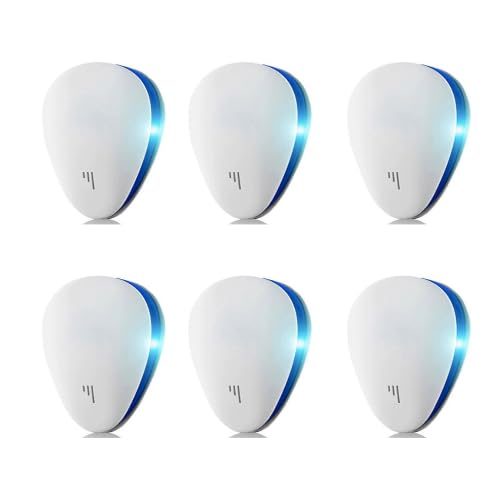 British Lux Repel Lab Ultrasonic Pest Repeller - Rodent & Insect Repellent for Home, Office, Warehouse - Effective, Safe & Chemical-Free Pest Control (White,6PCS)