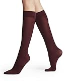 FALKE Damen Kniestrümpfe Pure Matt, Fein 50 DEN, 1 Paar, Rot (Barolo 8596), 35-38