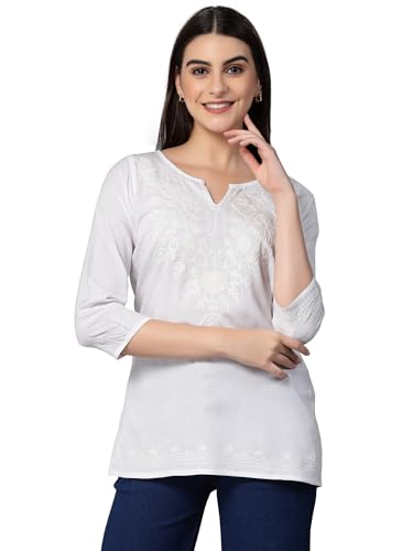 Image of QAZMI Women's Cotton Embroidered Regular Kurta